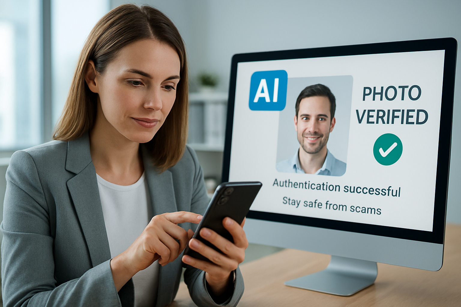 AI safety features preventing catfishing scams automated photo verification using artificial intelligence